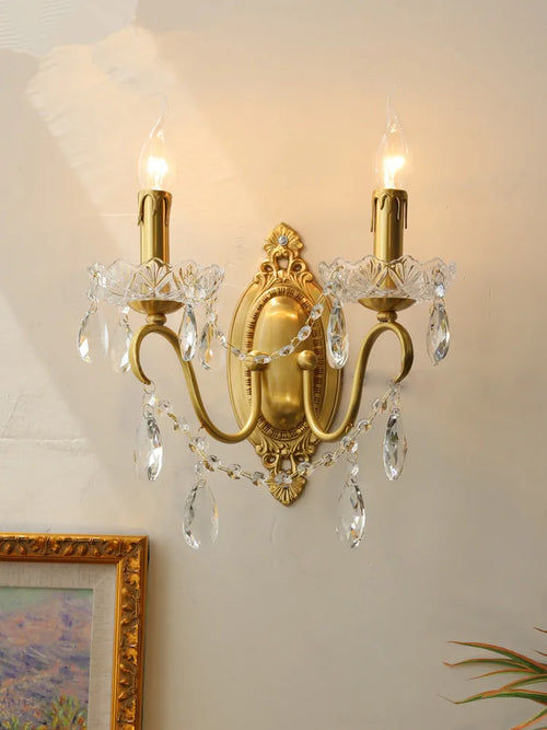 lampe en cristal rétro en cuivre pour décoration intérieure - vue 4 sur 7
