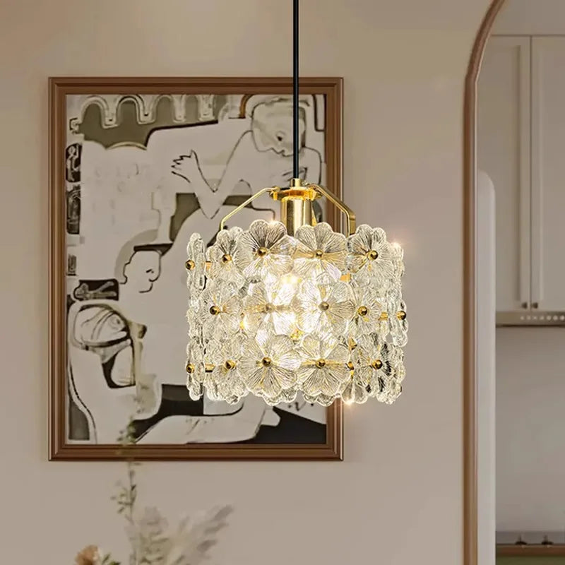 lustre romantique en art français avec lumière LED décorative - vue 3 sur 8
