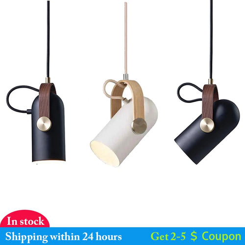 Suspension rotatives projecteurs modernes lampes suspendues en métal décor à la maison chambre salon salle à manger éclairage intérieur peinture en bois - vue 2 sur 12