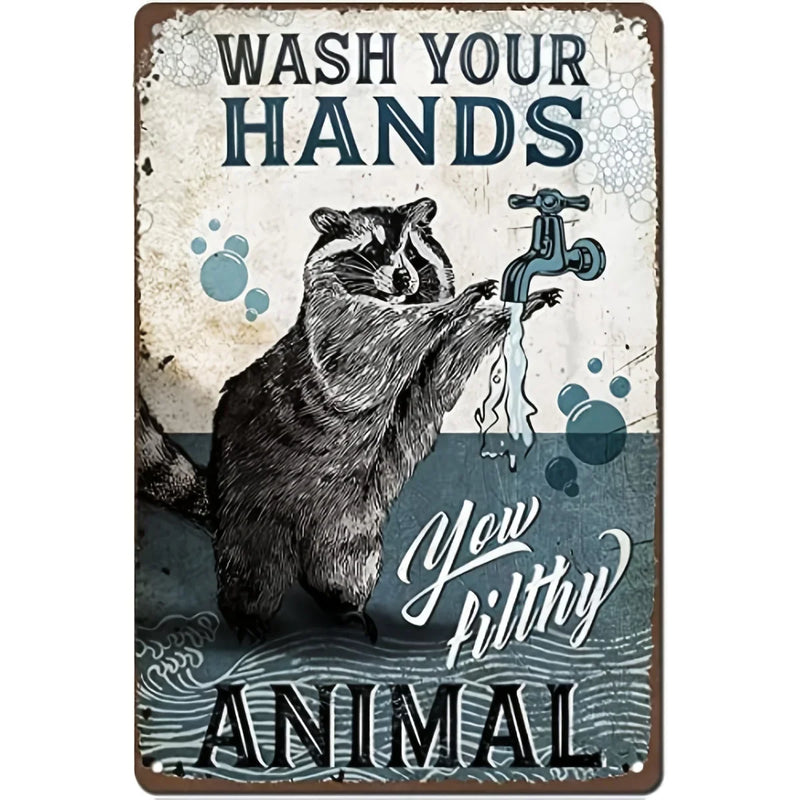 Poster Toile 50x70 Cm Humour Salle De Bain - Brosse à Dents Et Papier Toilette "Je Déteste Mon Travail" - Déco Murale Sans Cadre - 10