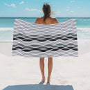Serviette de plage motif vagues abstraites style marocain