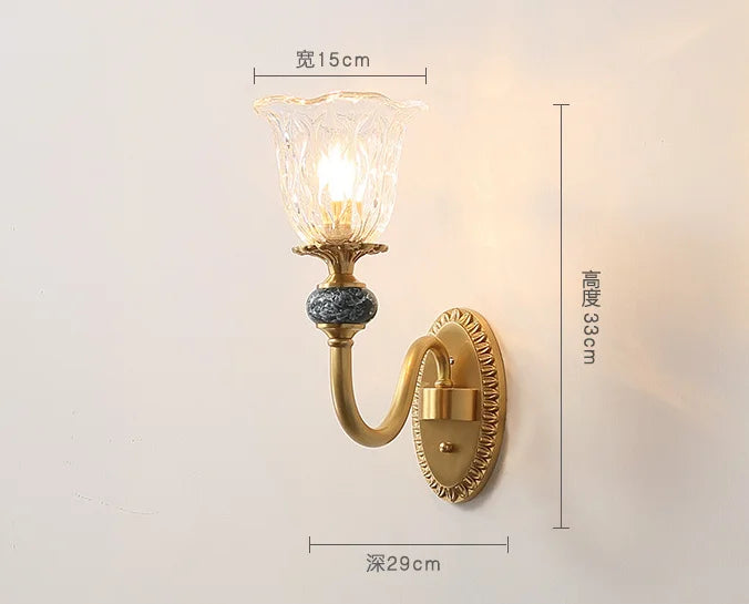 applique murale rétro en cuivre doré pour décoration intérieure - vue 7 sur 8
