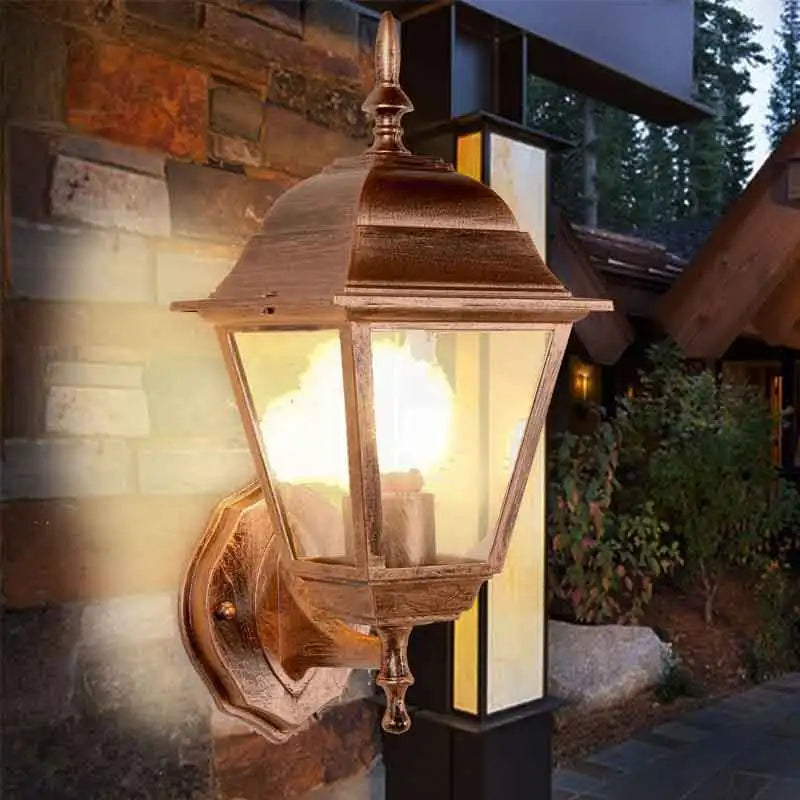 Vintage Applique E27 Ampoule Applique Luminaires Noir Bronze MUR LED Lumières Extérieur Porche Maison Maison Cour Éclairage De Jardin - vue 5 sur 9