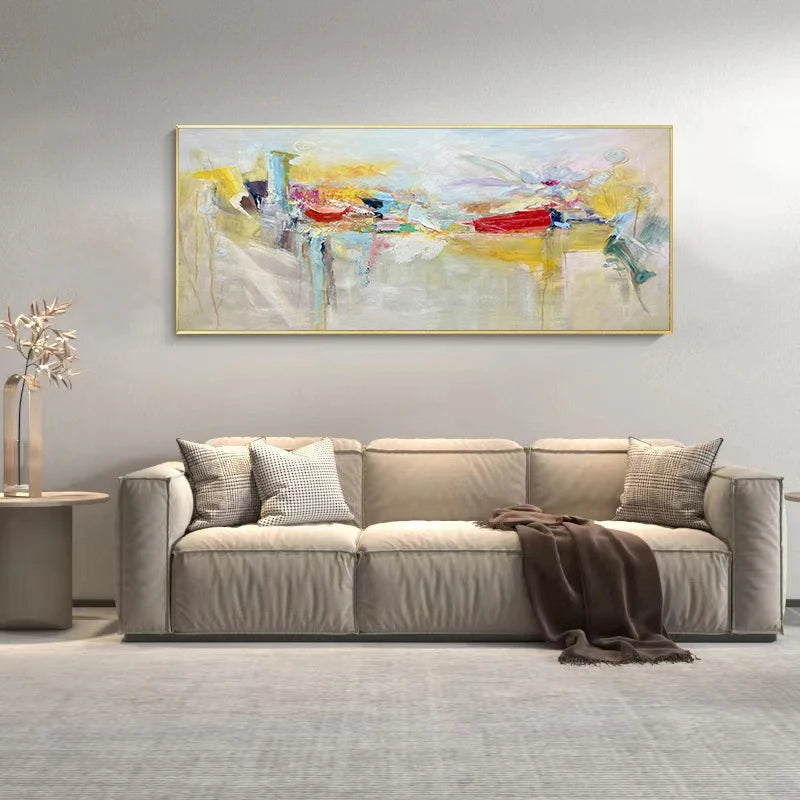 Tableau peinture abstraite personnalisée décorative peinte à la main sur toile - vue 3 sur 7