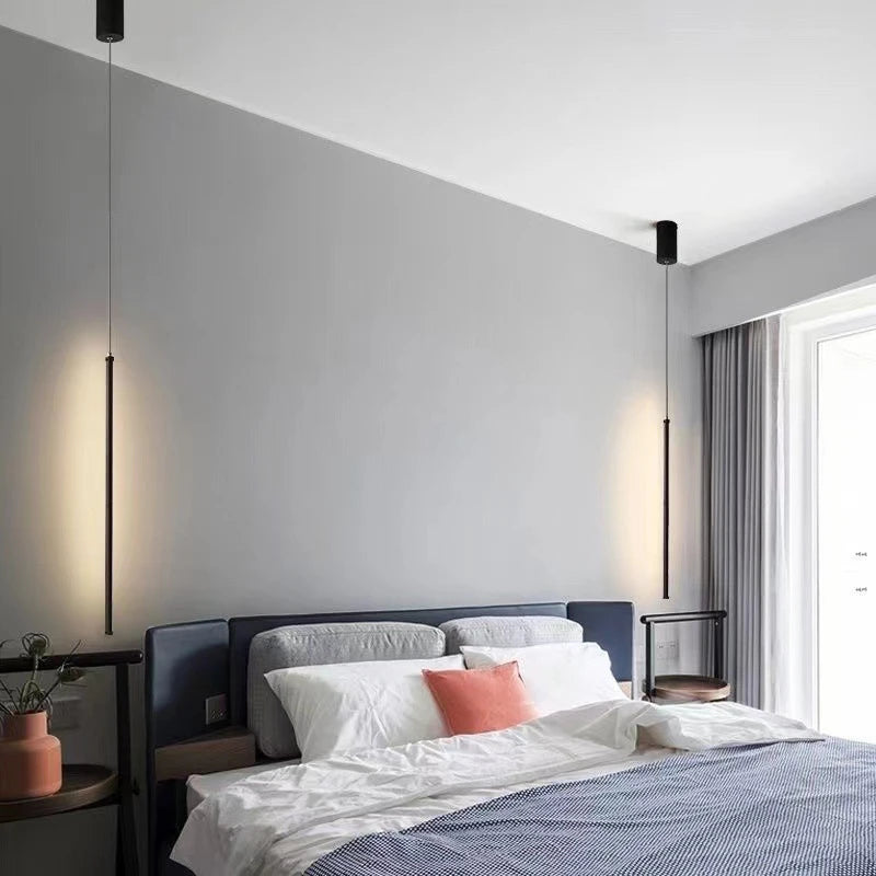 lustre led minimaliste longue bande luminaire suspendu moderne