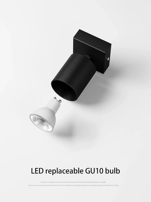 projecteur led gu10 montage surface angle réglable aluminium foco - vue 5 sur 11