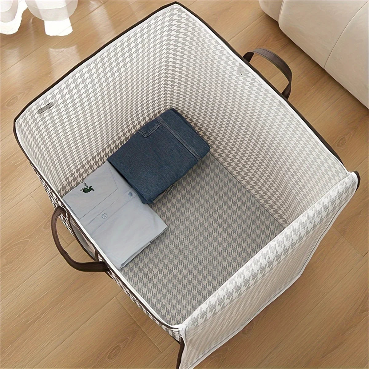 sac de rangement pliant grande capacité pour vêtements avec poignée - vue 2 sur 10