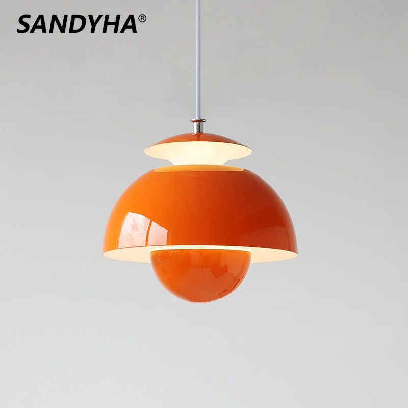 SANDYHA Danemark Fleur Bud Design Suspension Moderne De Luxe Couleur Unie Chevet Bar Salon Salle À Manger Intérieur Lumières Décoratives