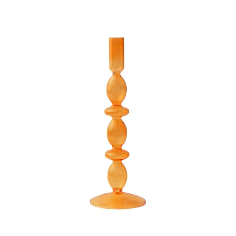 bougeoir conique en verre pour décoration intérieure festive - vue 12 sur 17
