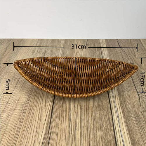 panier en rotin tissé pour fruits et rangement décoratif - vue 10 sur 12