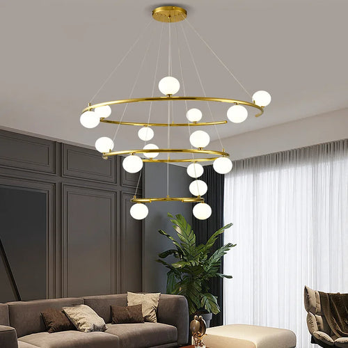 lustre créatif en fer et verre tendance pour décoration intérieure - vue 5 sur 16