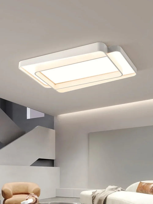Ceiling Lamps Living Room Main Lamp Rectangular Nordic Ceiling Lamp Modern Simple Atmosphere Bedroom Creative Lamps Whole House - vue 2 sur 11