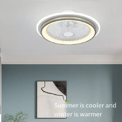 plafonnier moderne silencieux avec ventilateur et lumière télécommandé - vue 4 sur 9