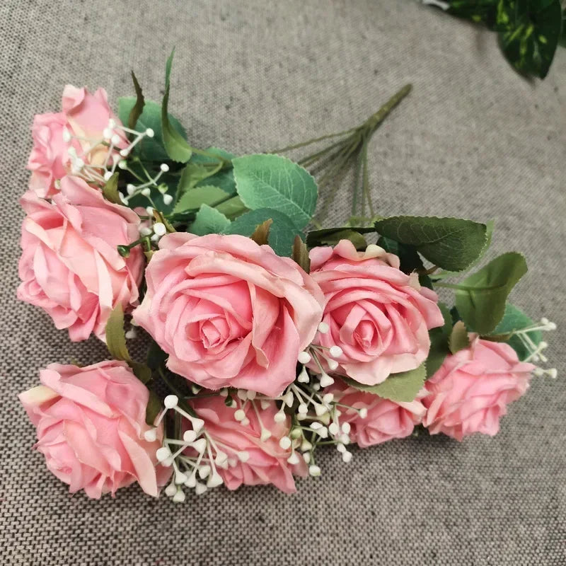 bouquet de roses en soie pour décoration de mariage et fêtes - vue 13 sur 13