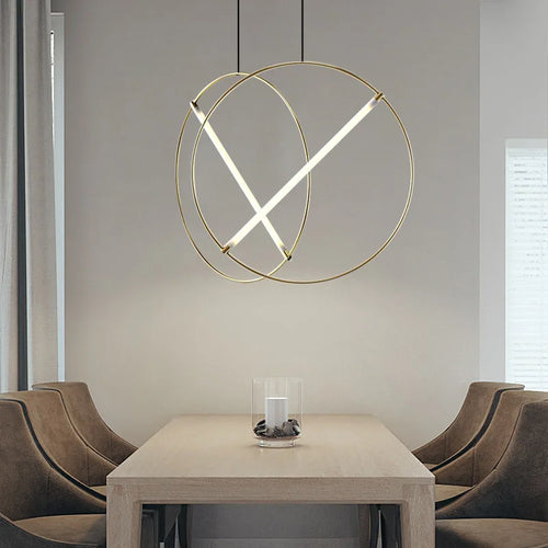 suspension LED design moderne simple luminaire décoratif rond - vue 3 sur 8