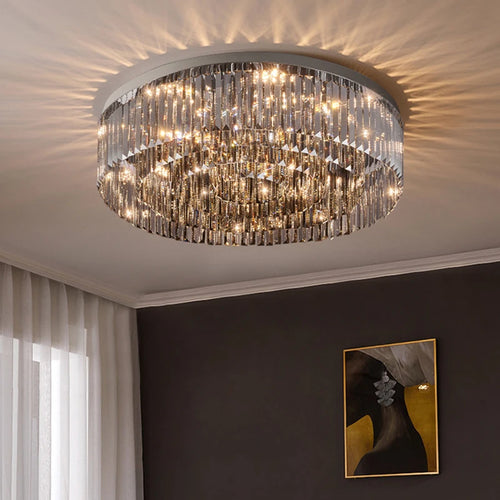 plafonnier en cristal design haut de gamme pour intérieur élégant - vue 2 sur 9