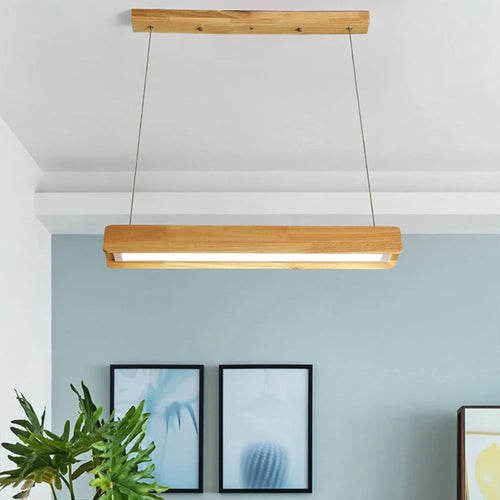 lustre de bureau simple style nordique en rondins pour magasins - vue 3 sur 12