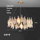 lustre créatif en verre dépoli avec perles suspendu moderne