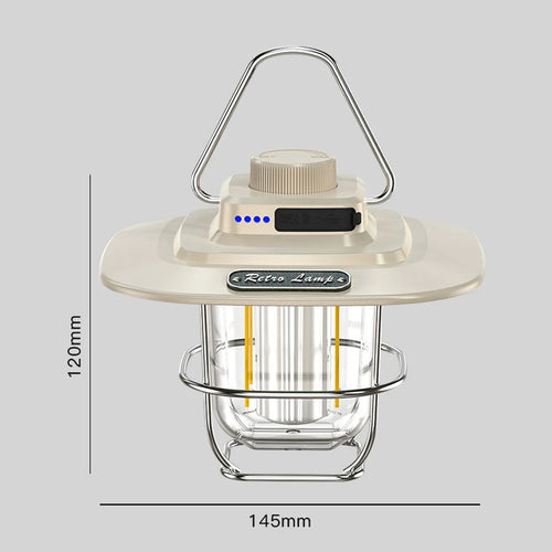 lampe de camping led rétro suspendue étanche avec batterie rechargeable - vue 7 sur 12
