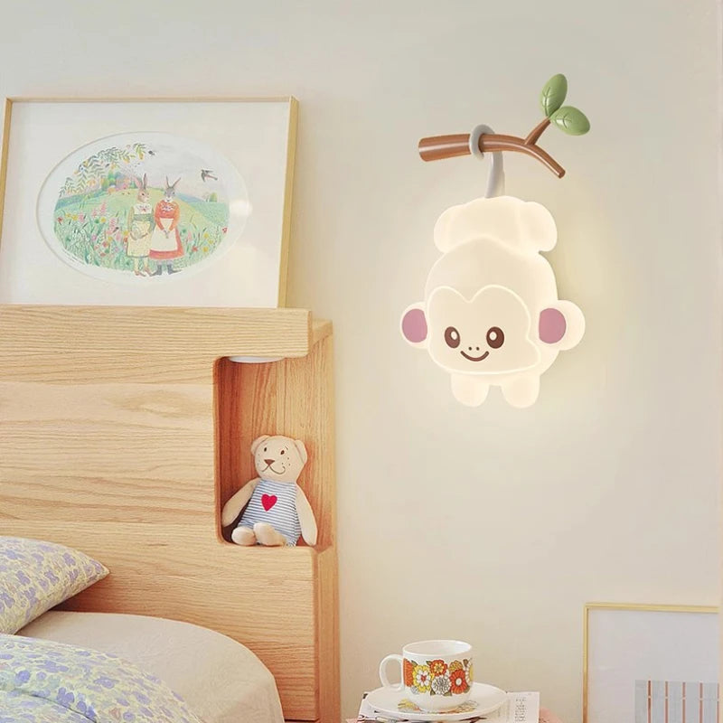 applique murale led ours dessin animé pour chambre d'enfants