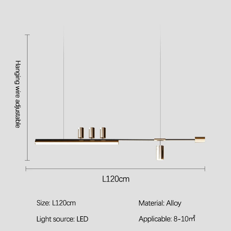 SANDYHA Restaurant moderne Lustres bande linéaire lampe à LED salle à manger Lustre Salon Design Luxe Luminarias Pendentes E Lustres