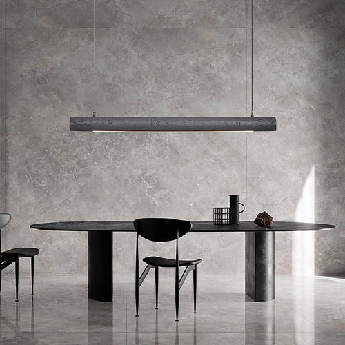 Nordic Minimalist Wabi-Sabi Wind LED Strip Restaurant Pendant Lights Home Decor Dining Room Bar Chandelier Hanging Lamp Fixtures - vue 4 sur 15
