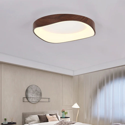 plafonnier en bois rond avec télécommande pour éclairage intérieur - vue 5 sur 21