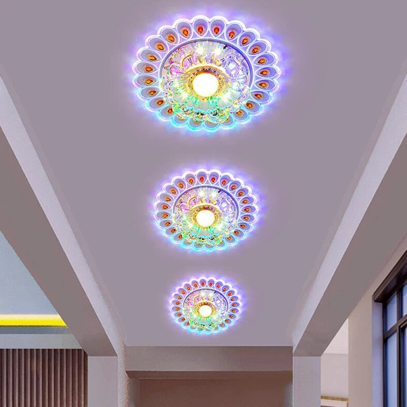 Moderne Cristal Verre LED Plafonnier Spot Couloir Couloir Allée Porche Plafond Encastré Décor À La Maison Luminaire