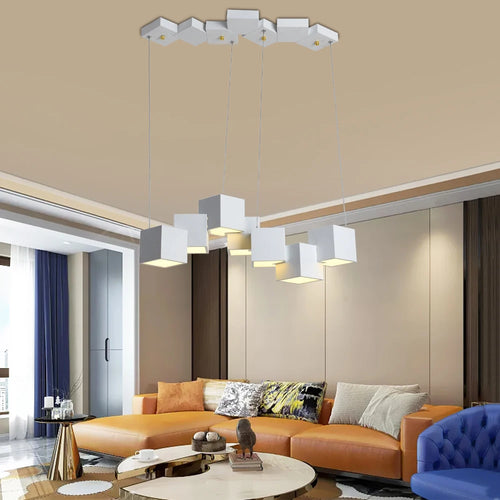 suspension led créative luminaire cube pour intérieur - vue 3 sur 10