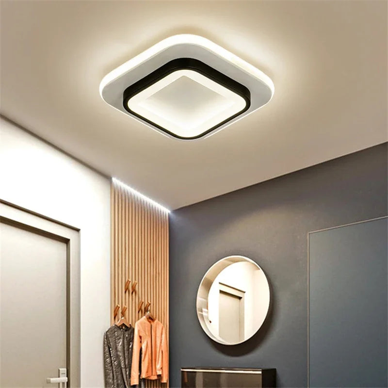 plafonnier moderne à leds design rond ou carré pour décoration intérieure - vue 5 sur 9