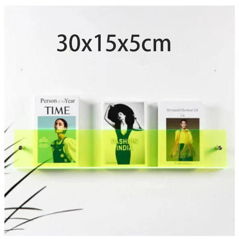 étagère murale flottante en acrylique porte-revues et organisateur de littérature - vue 14 sur 52