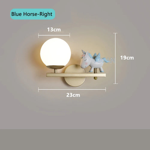 applique murale licorne rose pour chambre d'enfant - vue 24 sur 23