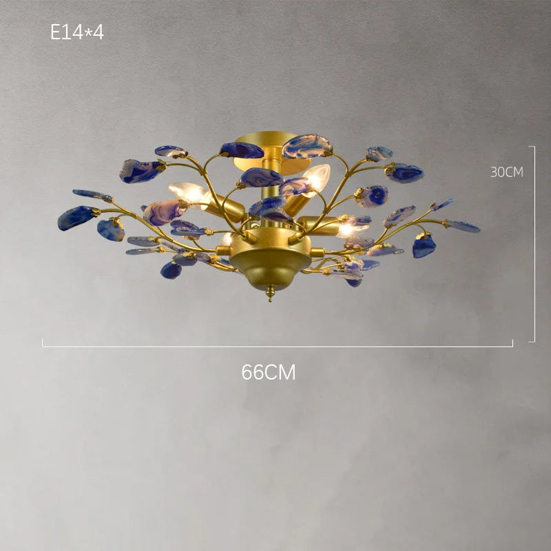 lustre led en agate naturelle idéal pour décoration romantique - vue 12 sur 15