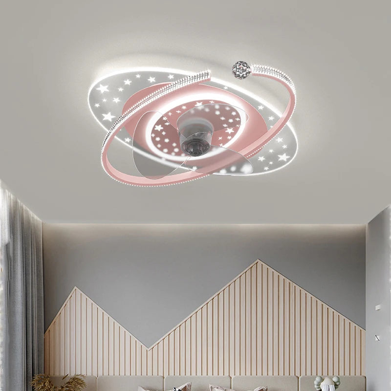 Plafonnier ventilateur de plafond à tête secouante 360 degrés led silencieux