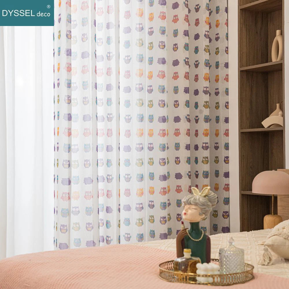 Voilage enfants motifs animaux style européen chambre enfant - vue 6 sur 8