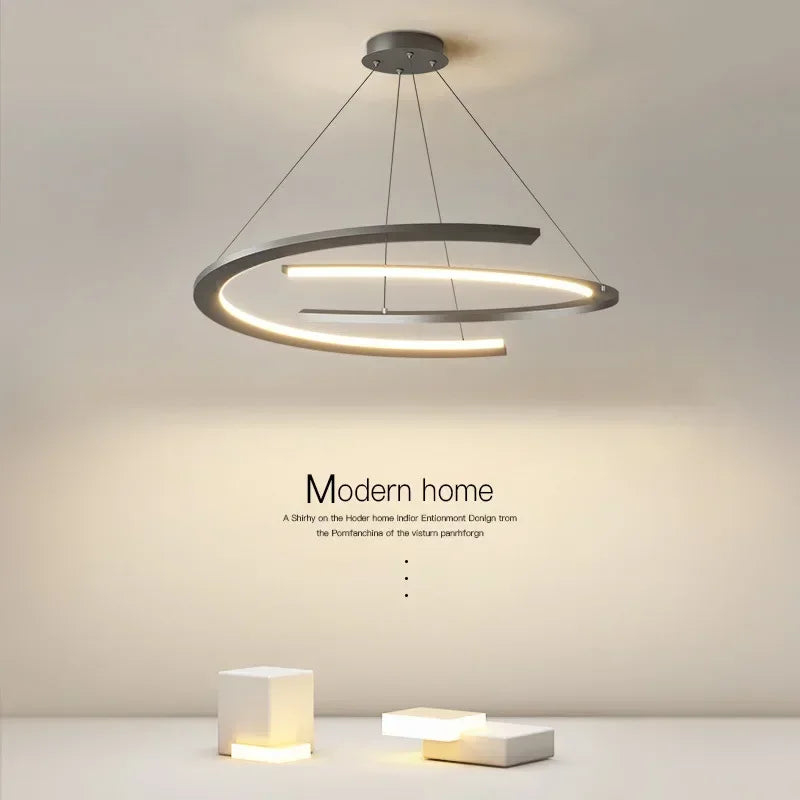 lustre led moderne pour décoration intérieure lumineuse - vue 3 sur 21