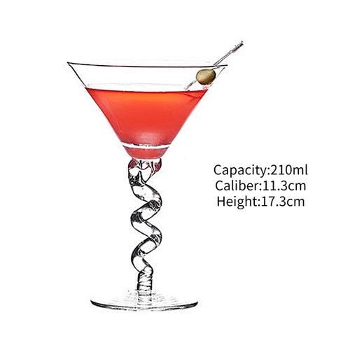 Verre cocktail design original forme inclinée festif bar