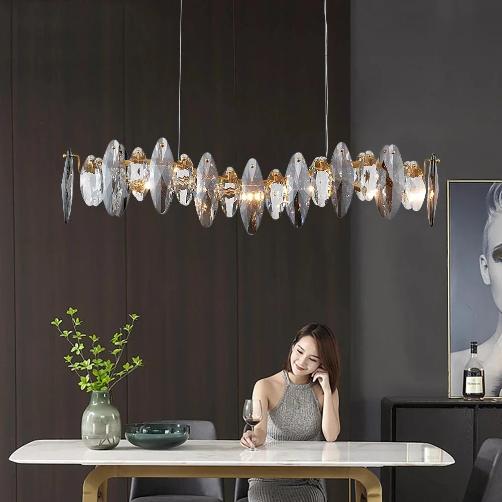 lustre moderne en cristal pour décoration intérieure élégante 2024 - vue 4 sur 13