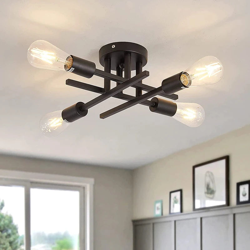Plafonnier industriel minimaliste usa design moderne - vue 8 sur 7