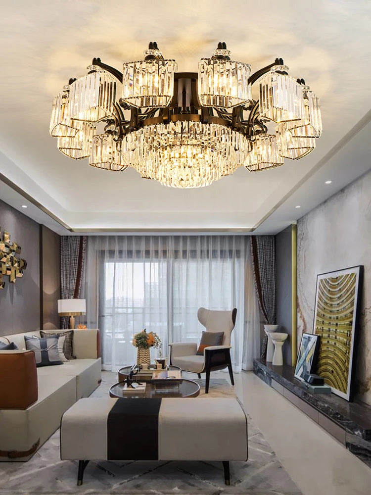 lustre rond à led intensité variable luxe 2022 - vue 5 sur 16