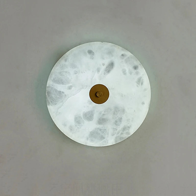 Applique murale ronde en marbre Led salon chevet escalier applique Restaurant hôtel décor éclairage chaud neutre blanc froid - vue 4 sur 8