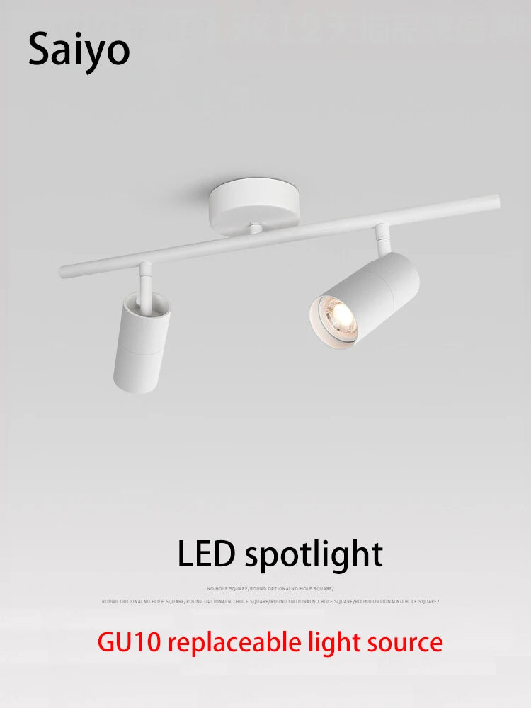 projecteur led 	gu10 sur rail en aluminium angle réglable
