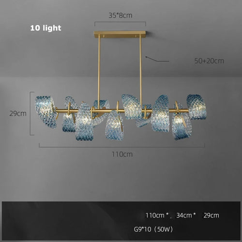 Suspension modernes en verre bleu lampes suspendues design pour couloir Bar chambre lustre Suspension Luminaire éclairage - vue 17 sur 21