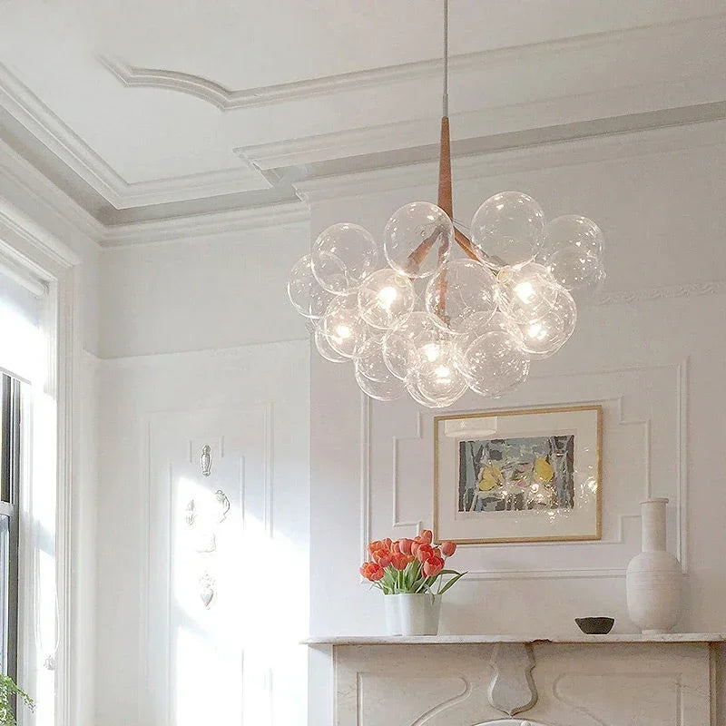 lustre moderne en verre lumineux pour décoration intérieure - vue 5 sur 18