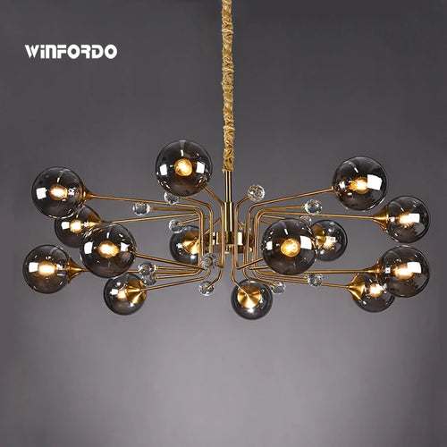 lustre led moderne 10 globes luminaire décoratif - vue 2 sur 18