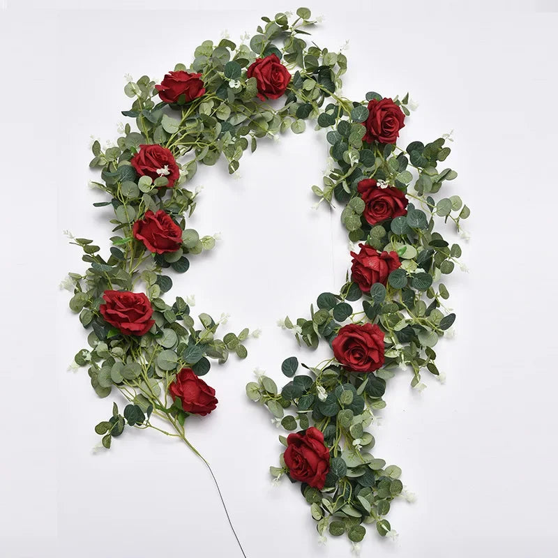 plantes artificielles décoratives roses vignes et eucalyptus - vue 9 sur 10