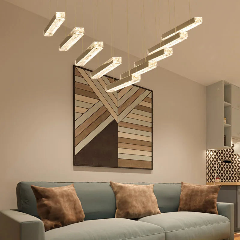 Modern Luxury Creative Led Crystal Chandelier Dining Room, Living Room, Kitchen Table, Meeting Room, Bedroom Lighting Chandelier - vue 4 sur 11
