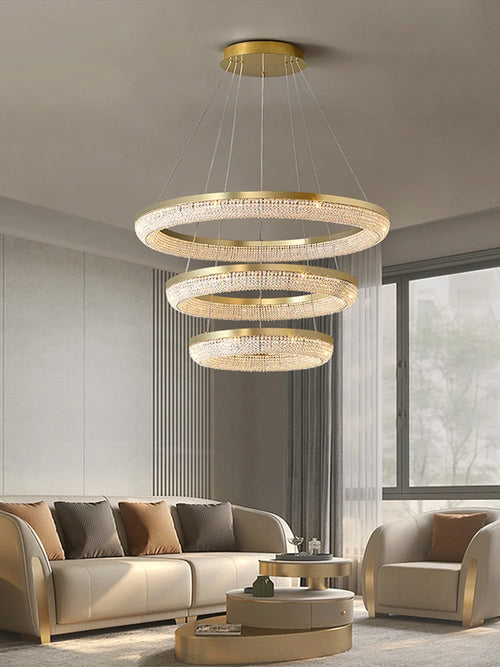 lustre de luxe led rond design moderne 	 pour intérieur