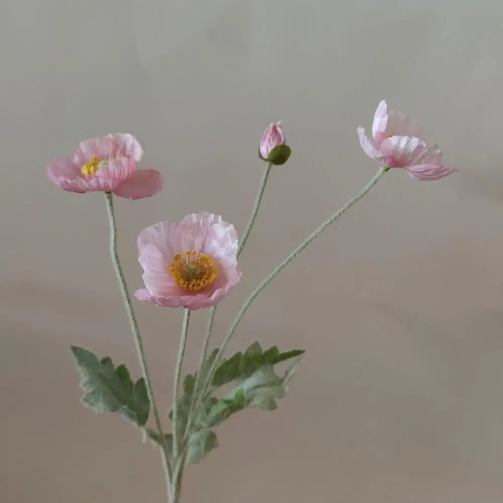 fausses fleurs de pavot en soie pour décorations de mariage et fêtes - vue 8 sur 29
