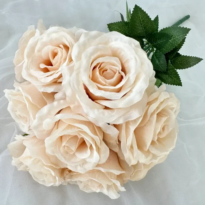 bouquet de roses artificielles en soie pour décoration intérieure - vue 14 sur 28